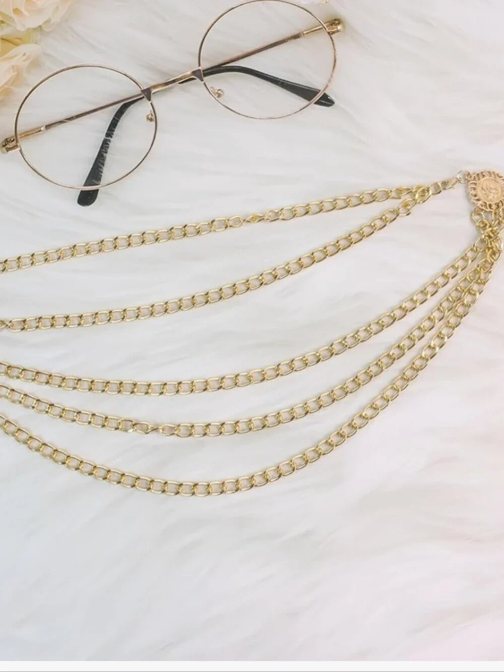 Waist Chain Belts for Women Fashion Adjustable Multilayer Metal Gold Belly Chain